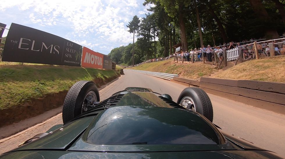 Listen to Gods Own Engine, the BRM V16, Screaming up a Hill-Climb